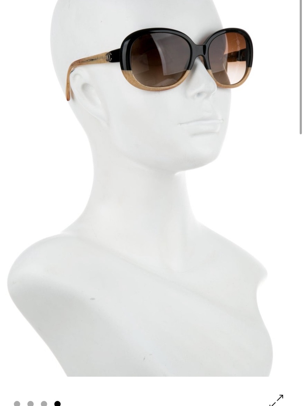 CHANEL Two-Tone Black and Tan Gradient Oversized Sunglasses - Picture 7 of 7